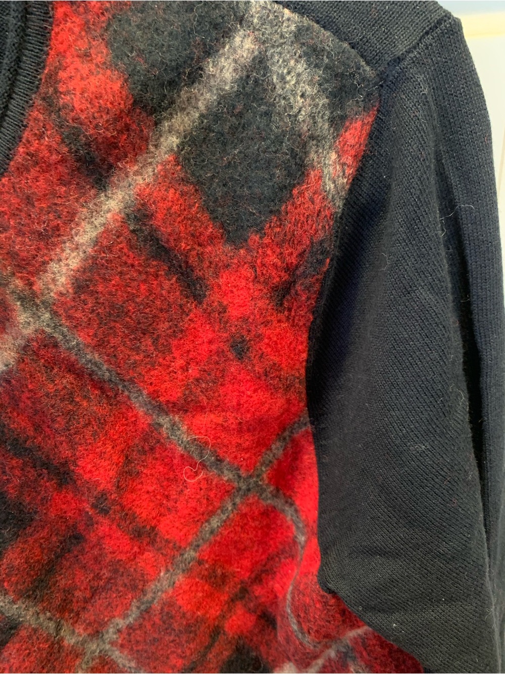 J Jill XL Red Plaid Wool-Blend Sweater